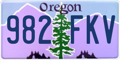 OR license plate 982FKV