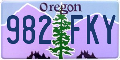 OR license plate 982FKY