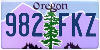 OR license plate 982FKZ