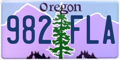 OR license plate 982FLA