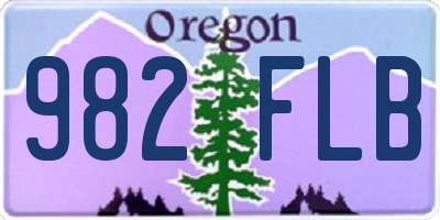 OR license plate 982FLB