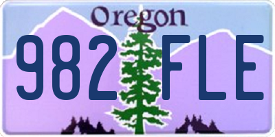 OR license plate 982FLE
