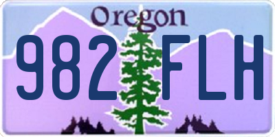 OR license plate 982FLH