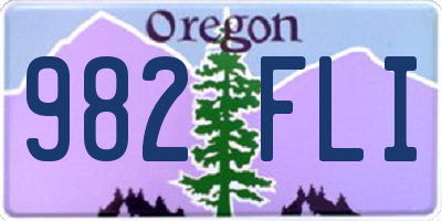 OR license plate 982FLI