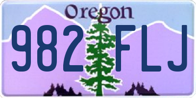 OR license plate 982FLJ