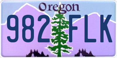 OR license plate 982FLK