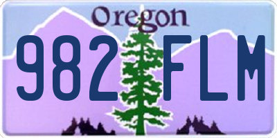 OR license plate 982FLM