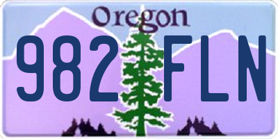 OR license plate 982FLN