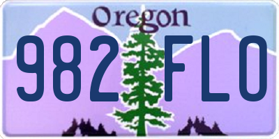 OR license plate 982FLO