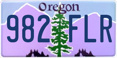 OR license plate 982FLR