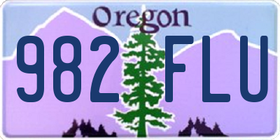 OR license plate 982FLU