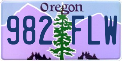 OR license plate 982FLW