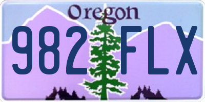 OR license plate 982FLX