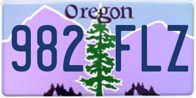OR license plate 982FLZ
