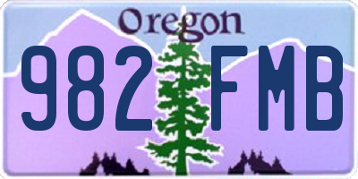 OR license plate 982FMB