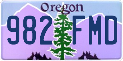 OR license plate 982FMD