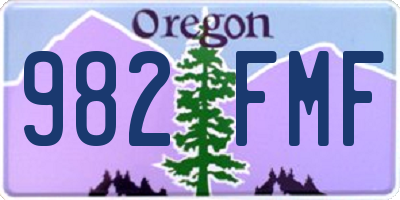 OR license plate 982FMF