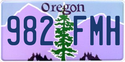 OR license plate 982FMH