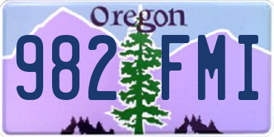 OR license plate 982FMI
