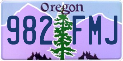 OR license plate 982FMJ