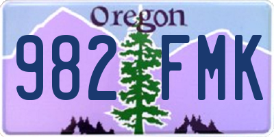 OR license plate 982FMK