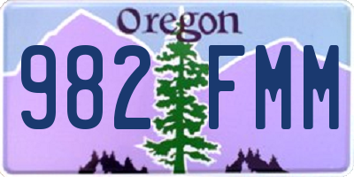 OR license plate 982FMM