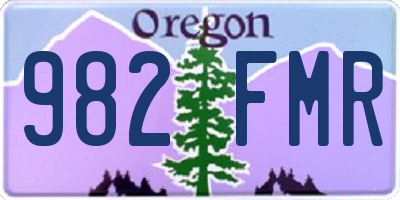 OR license plate 982FMR