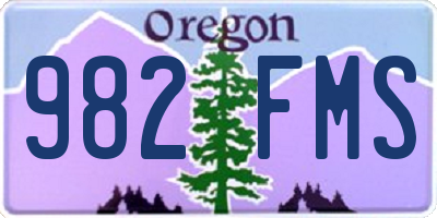 OR license plate 982FMS