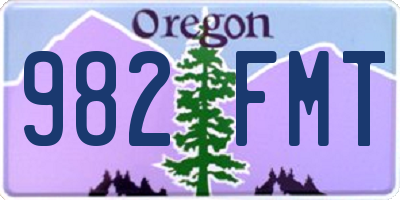 OR license plate 982FMT