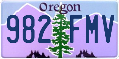 OR license plate 982FMV