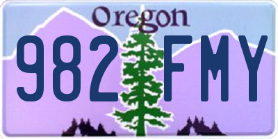 OR license plate 982FMY