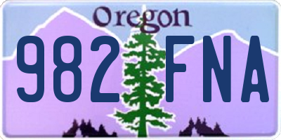 OR license plate 982FNA