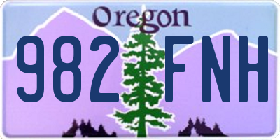 OR license plate 982FNH
