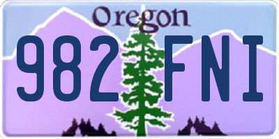 OR license plate 982FNI