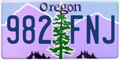 OR license plate 982FNJ