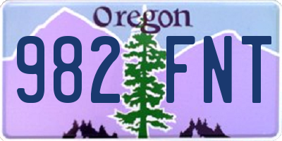 OR license plate 982FNT