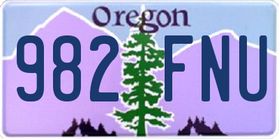 OR license plate 982FNU