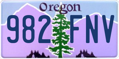 OR license plate 982FNV