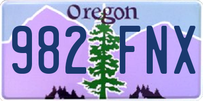 OR license plate 982FNX