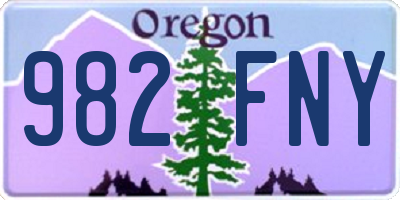 OR license plate 982FNY