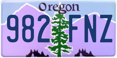 OR license plate 982FNZ