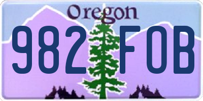 OR license plate 982FOB