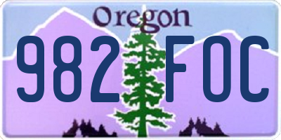 OR license plate 982FOC