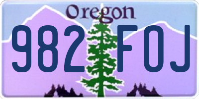 OR license plate 982FOJ