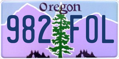 OR license plate 982FOL