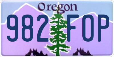 OR license plate 982FOP