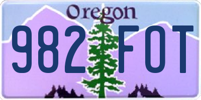 OR license plate 982FOT