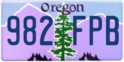 OR license plate 982FPB