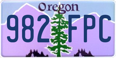 OR license plate 982FPC
