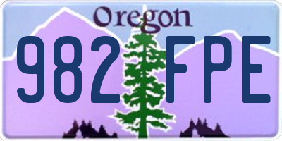 OR license plate 982FPE